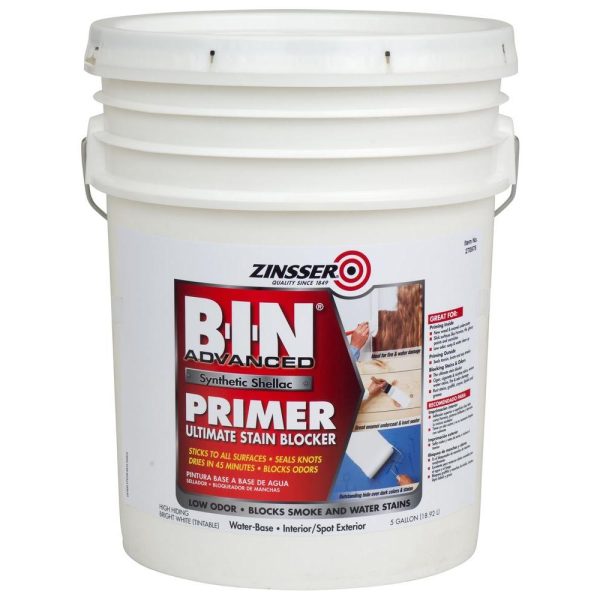 Zinsse 270978 B-I-N Advanced Synthetic Shellac Primer, White, 5-Gallon Discount