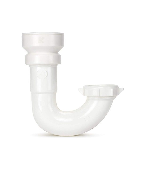 Kenny 10400QLK Insta-Plumb Plastic Push-Fit J Bend 1-1 2  for Kitchen, White Supply