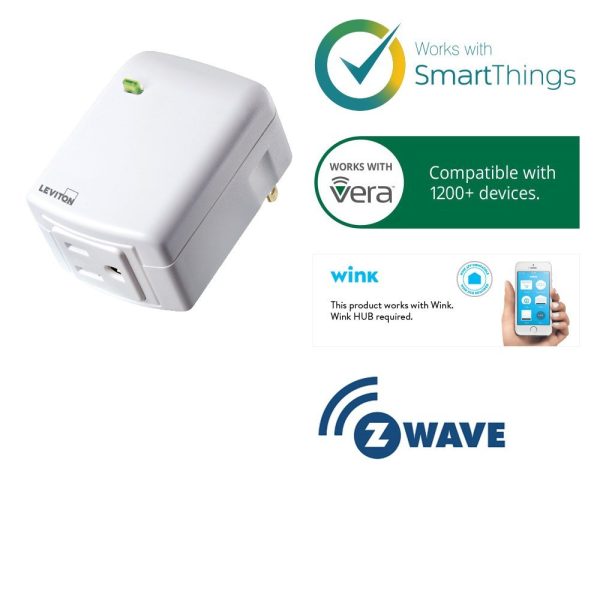 Leviton R51-DZPA1-1RW Decora Smart Plug-in Outlet with Z-Wave Plus, White Online now - Image 2