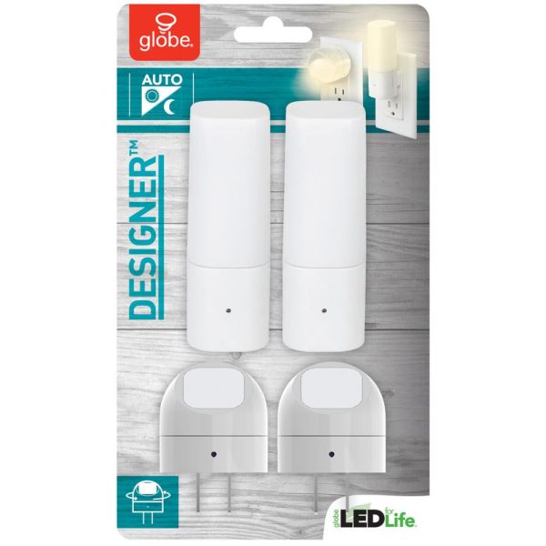 Globe Electric 8969601 Dusk to Dawn Cylinder & Directional LED Night Light, 4-Pack For Discount - Image 2