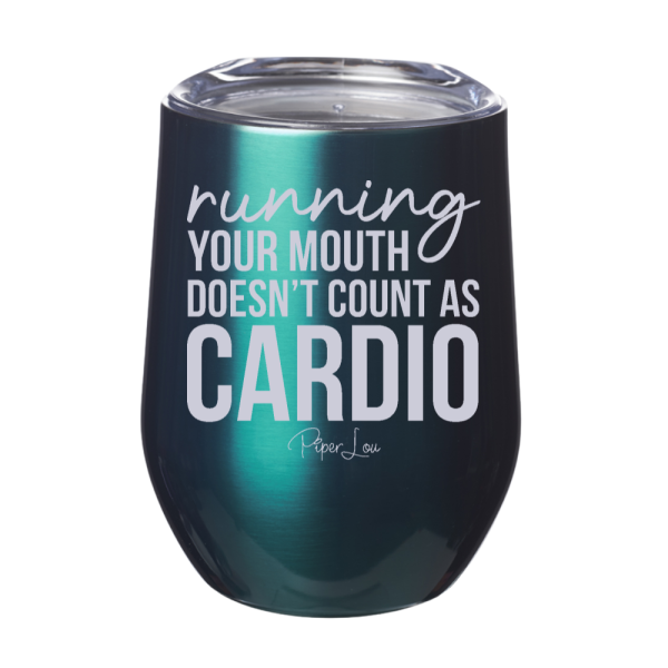 Running Your Mouth Doesn t Count As Cardio 12oz Stemless Wine Cup Hot on Sale - Image 5